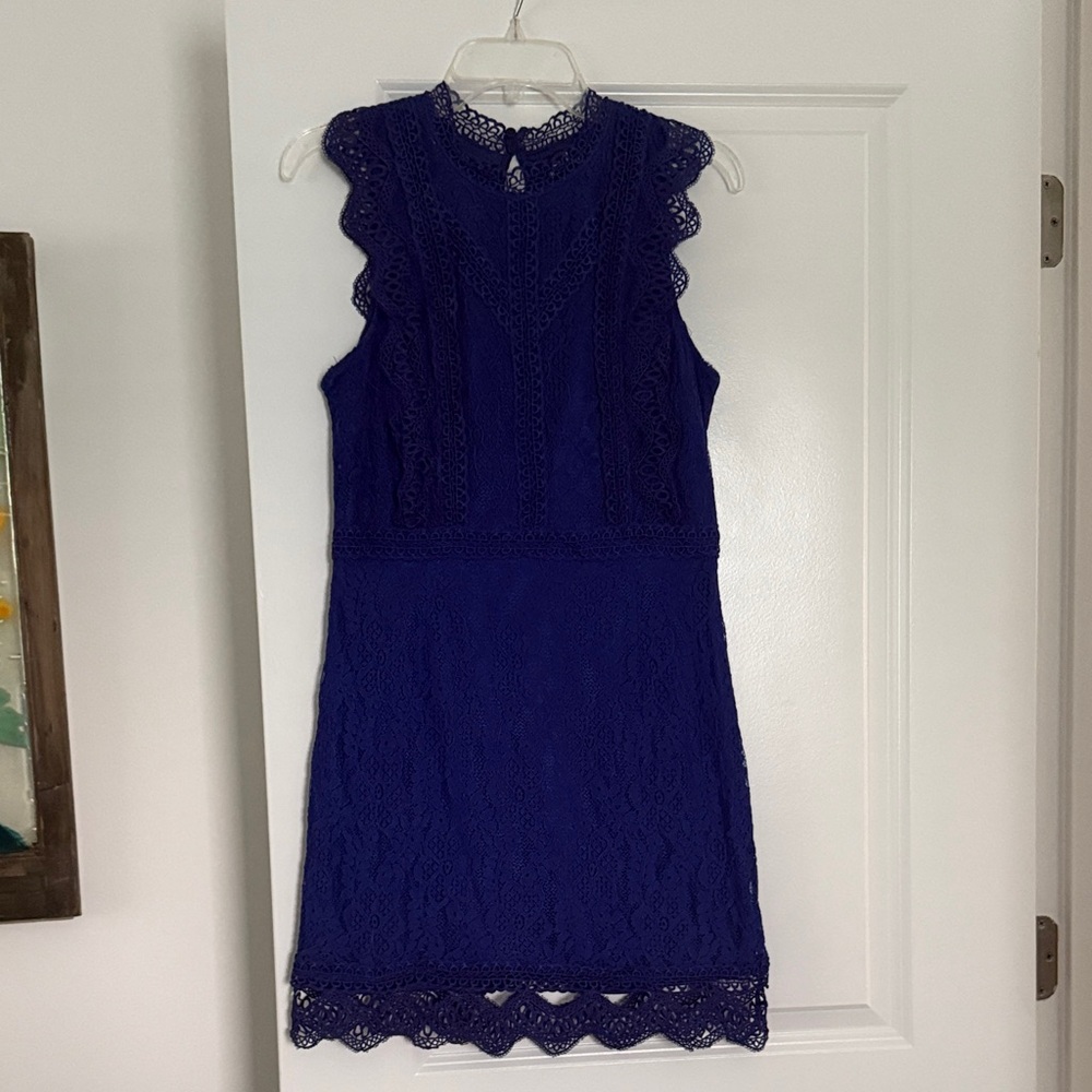 Lulu's Royal Blue Lace Mini Dress